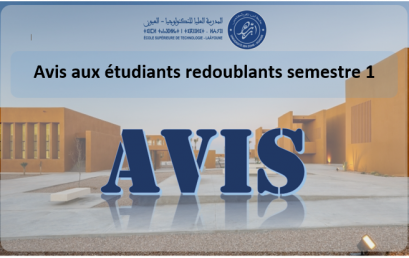 Avis aux étudiants redoublants semestre 1