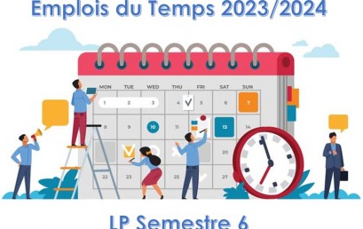 EMPLOIS DU TEMPS LP S6 ANNÉE UNIVERSITAIRE 2023/2024