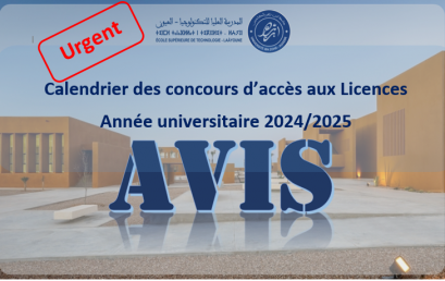 Urgent – Calendrier des concours d’accès aux Licences – Année universitaire 2024/2025