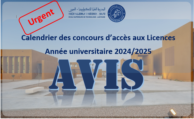 Urgent – Calendrier des concours d’accès aux Licences – Année universitaire 2024/2025