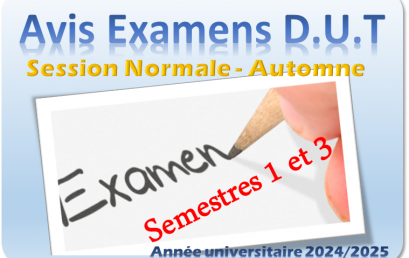 PLANNING DES EXAMENS FINAUX : S1 & S3 SESSION NORMALE D’AUTOMNE ANNEE UNIVERSITAIRE 2024/2025