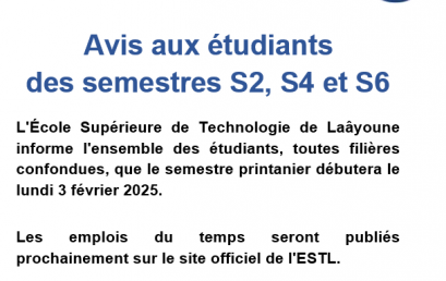 AVIS AUX ETUDIANTS DUT S2, S4 et S6