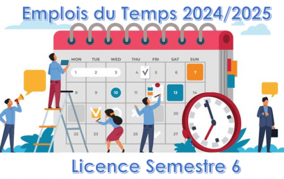 EMPLOIS DU TEMPS LICENCE SEMESTRE 6 ANNÉE UNIVERSITAIRE 2024/2025