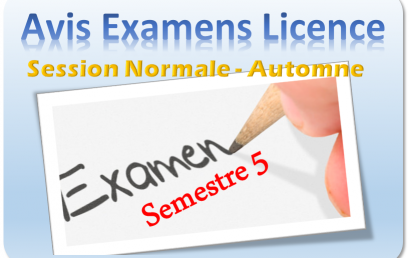 PLANNING DES EXAMENS FINAUX : LICENCE SEMESTRE 5 SESSION NORMALE D’AUTOMNE ANNEE UNIVERSITAIRE 2024/2025