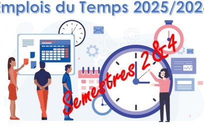 EMPLOIS DU TEMPS DUT SEMESTRES 2 ET 4 – ANNÉE UNIVERSITAIRE 2025/2026