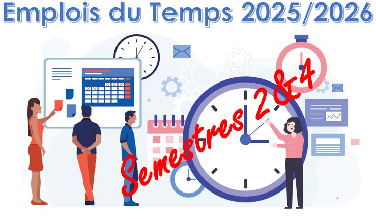 EMPLOIS DU TEMPS DUT SEMESTRES 2 ET 4 – ANNÉE UNIVERSITAIRE 2025/2026
