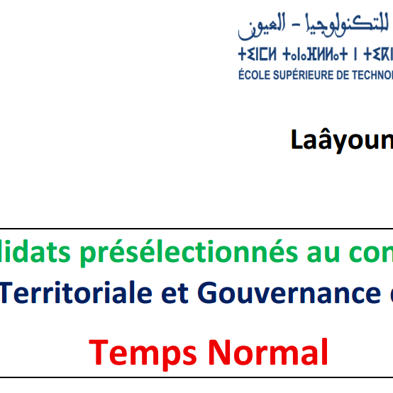 Avis aux candidats présélectionnés au concours Bachelor Intelligence Territoriale et Gouvernance des Territoires Temps Normal
