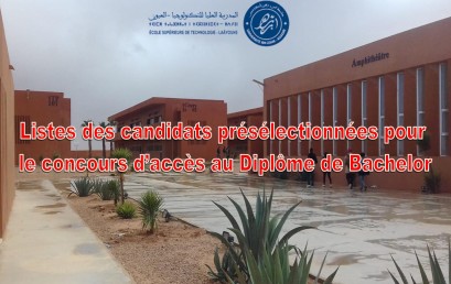 Listes des candidats présélectionnées pour le concours d’accès au Diplôme de Bachelor